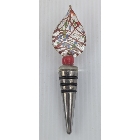 Art Glass Wine Bottle Stopper - Picture 1 of 8
